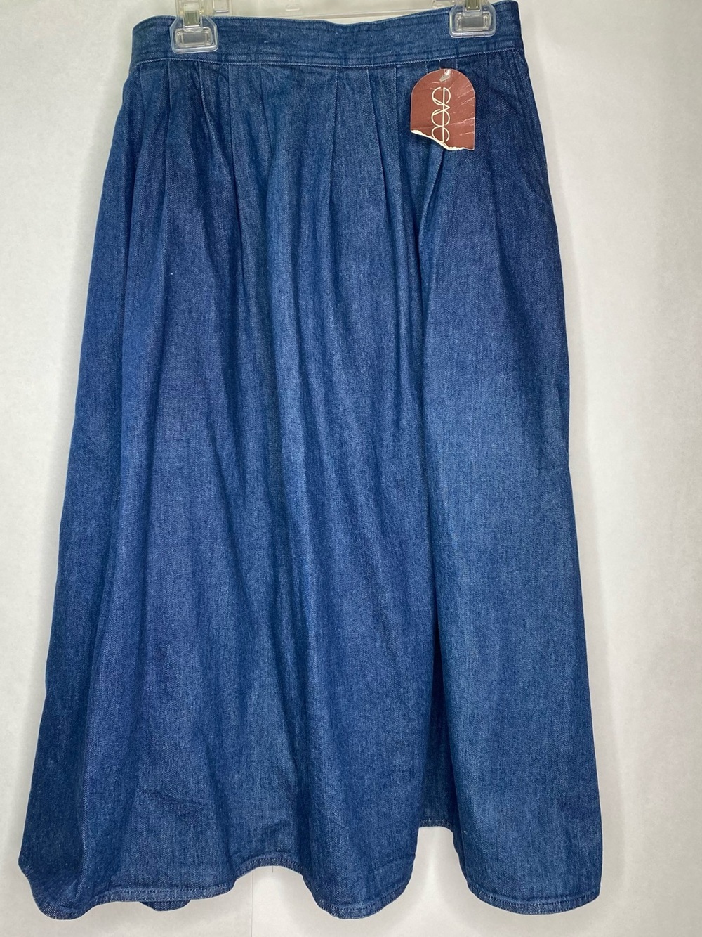Vintage Sasson Dead-stock Denim MidiSkirt with Pockets Sz 18 (runs small) - Picture 2 of 11